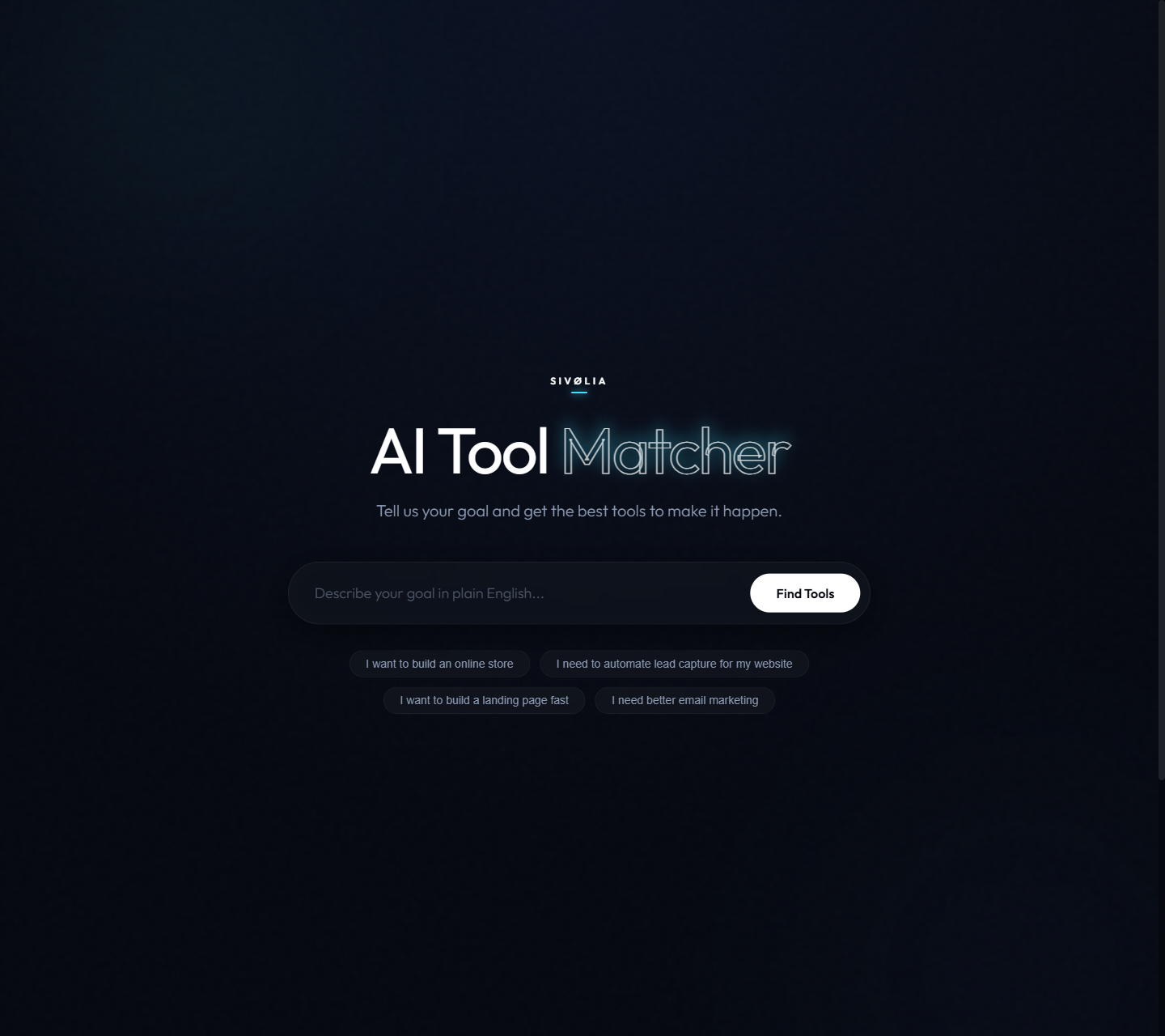 Homepage screenshot of tools.sivolia.org in a browser frame